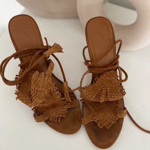 JOIE moccasin lace up bohemian heeled sandal - Picture 6 of 6